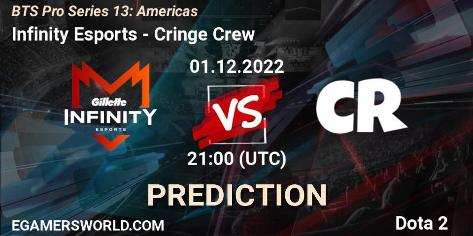 Infinity Esports vs Cringe Crew: Betting TIp, Match Prediction. 29.11.22. Dota 2, BTS Pro Series 13: Americas