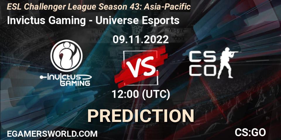 Invictus Gaming vs Universe Esports: Betting TIp, Match Prediction. 09.11.22. CS2 (CS:GO), ESL Challenger League Season 43: Asia-Pacific