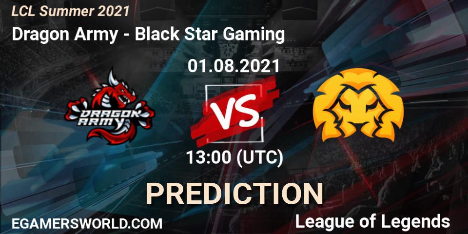 Dragon Army vs Black Star Gaming: Betting TIp, Match Prediction. 01.08.21. LoL, LCL Summer 2021