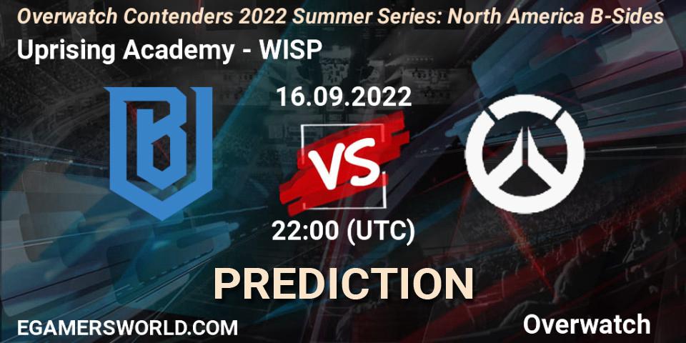 Uprising Academy vs WISP: Betting TIp, Match Prediction. 16.09.22. Overwatch, Overwatch Contenders 2022 Summer Series: North America B-Sides