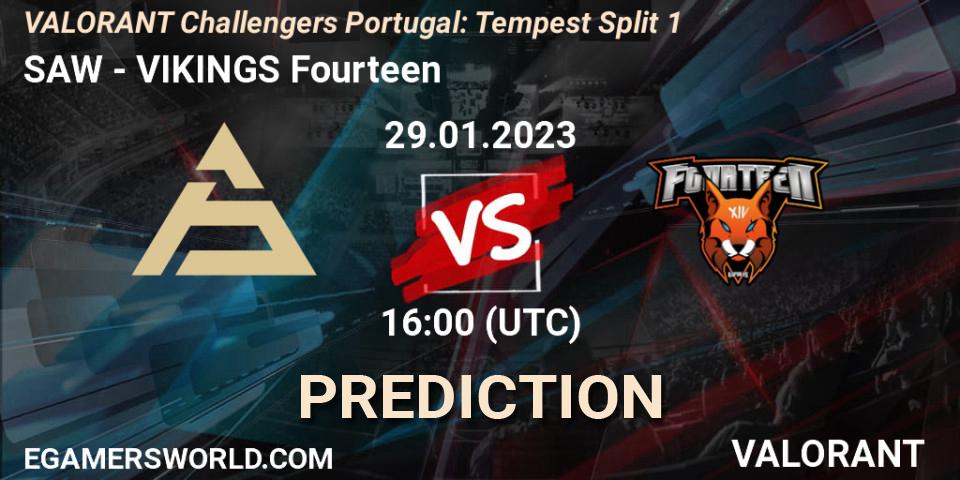 SAW vs VIKINGS Fourteen: Betting TIp, Match Prediction. 29.01.23. VALORANT, VALORANT Challengers 2023 Portugal: Tempest Split 1