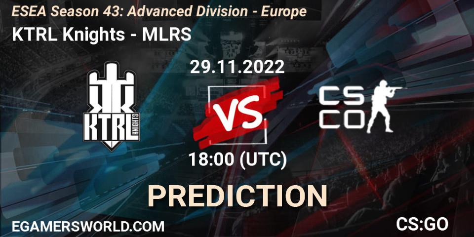 KTRL Knights vs MLRS: Betting TIp, Match Prediction. 29.11.22. CS2 (CS:GO), ESEA Season 43: Advanced Division - Europe