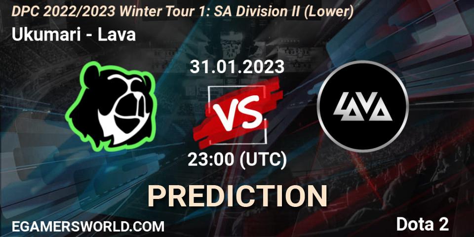 Ukumari vs Lava: Betting TIp, Match Prediction. 31.01.23. Dota 2, DPC 2022/2023 Winter Tour 1: SA Division II (Lower)