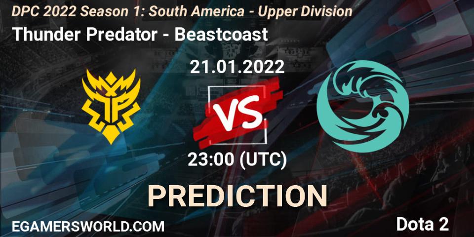 Thunder Predator vs Beastcoast: Betting TIp, Match Prediction. 21.01.22. Dota 2, DPC 2022 Season 1: South America - Upper Division