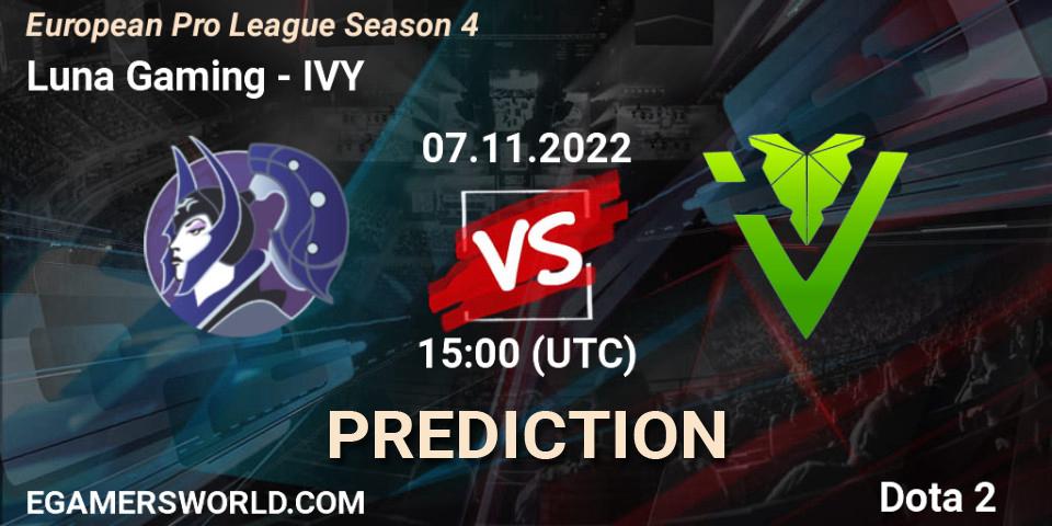 MooN team vs IVY: Betting TIp, Match Prediction. 12.11.22. Dota 2, European Pro League Season 4