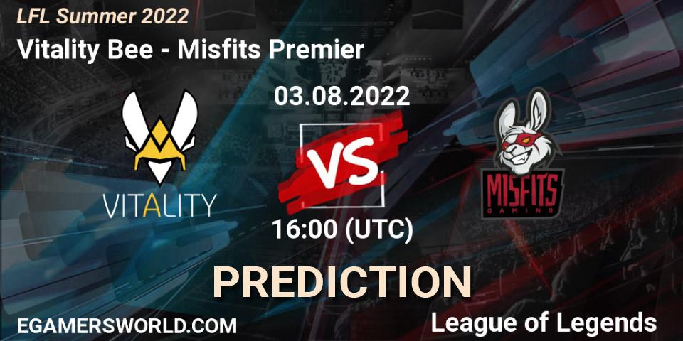 Vitality Bee vs Misfits Premier: Betting TIp, Match Prediction. 03.08.22. LoL, LFL Summer 2022