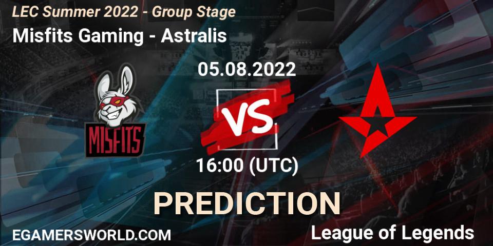Misfits Gaming vs Astralis: Betting TIp, Match Prediction. 05.08.22. LoL, LEC Summer 2022 - Group Stage