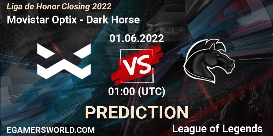 Movistar Optix vs Dark Horse: Betting TIp, Match Prediction. 01.06.22. LoL, Liga de Honor Closing 2022