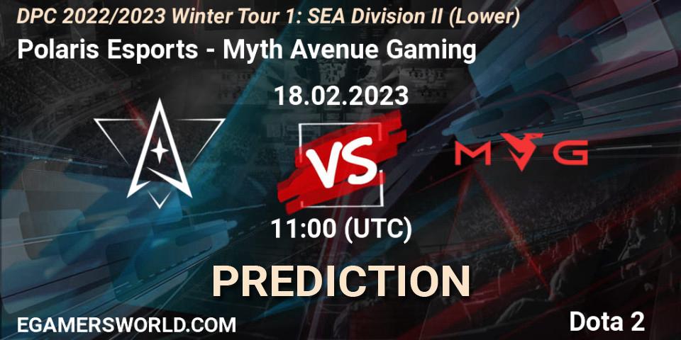 Polaris Esports vs Myth Avenue Gaming: Betting TIp, Match Prediction. 19.02.23. Dota 2, DPC 2022/2023 Winter Tour 1: SEA Division II (Lower)