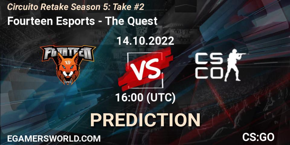 Fourteen Esports vs The Quest: Betting TIp, Match Prediction. 14.10.22. CS2 (CS:GO), Circuito Retake Season 5: Take #2