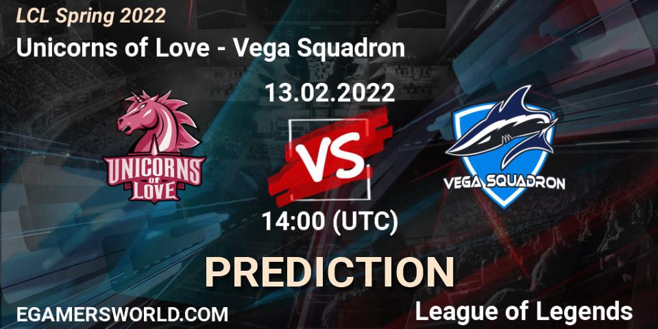 Unicorns of Love vs Vega Squadron: Betting TIp, Match Prediction. 13.02.22. LoL, LCL Spring 2022