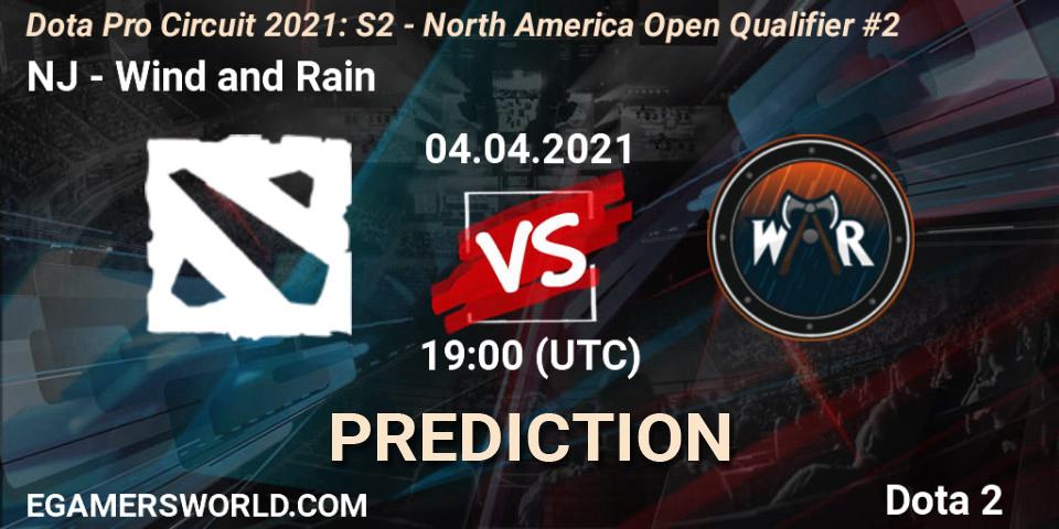 NJ vs Wind and Rain: Betting TIp, Match Prediction. 04.04.21. Dota 2, Dota Pro Circuit 2021: S2 - North America Open Qualifier #2