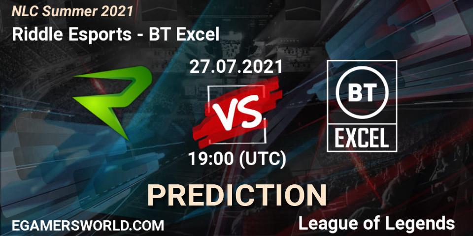 Riddle Esports vs BT Excel: Betting TIp, Match Prediction. 27.07.21. LoL, NLC Summer 2021