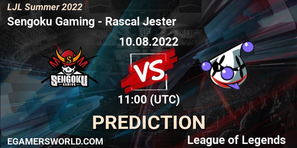 Sengoku Gaming vs Rascal Jester: Betting TIp, Match Prediction. 10.08.22. LoL, LJL Summer 2022