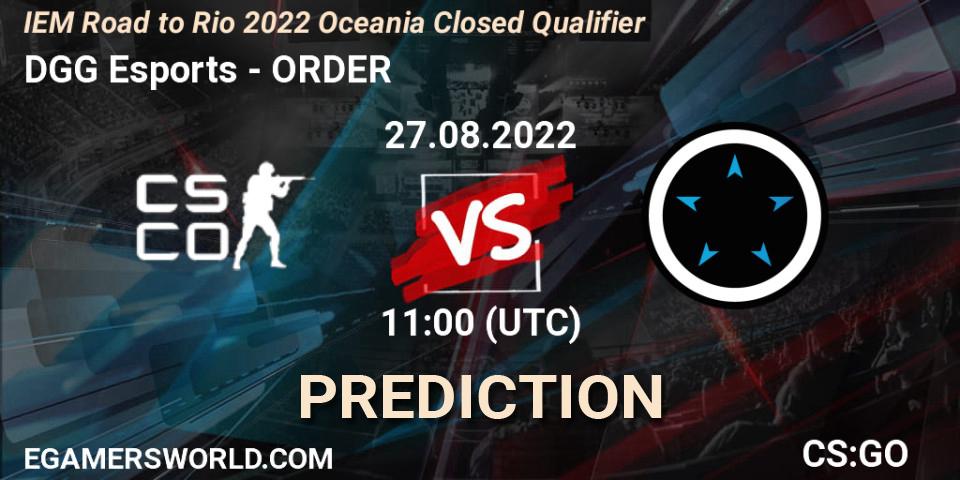 DGG Esports vs ORDER: Betting TIp, Match Prediction. 27.08.22. CS2 (CS:GO), IEM Road to Rio 2022 Oceania Closed Qualifier