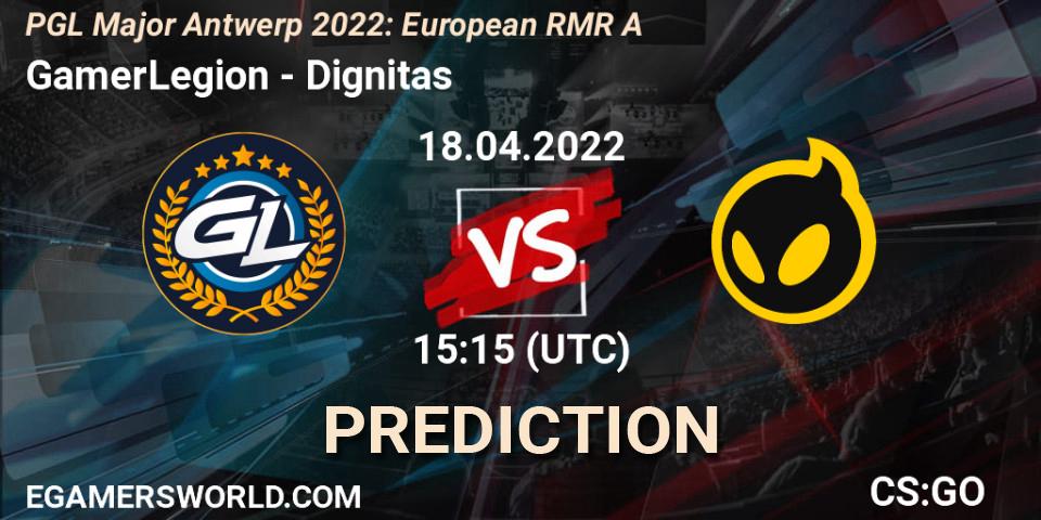GamerLegion vs Dignitas: Betting TIp, Match Prediction. 18.04.22. CS2 (CS:GO), PGL Major Antwerp 2022: European RMR A