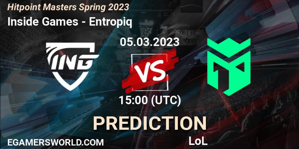 Inside Games vs Entropiq: Betting TIp, Match Prediction. 07.02.23. LoL, Hitpoint Masters Spring 2023