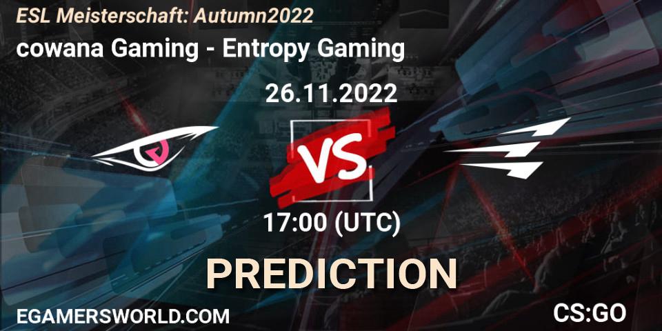 cowana Gaming vs Entropy Gaming: Betting TIp, Match Prediction. 26.11.22. CS2 (CS:GO), ESL Meisterschaft: Autumn 2022