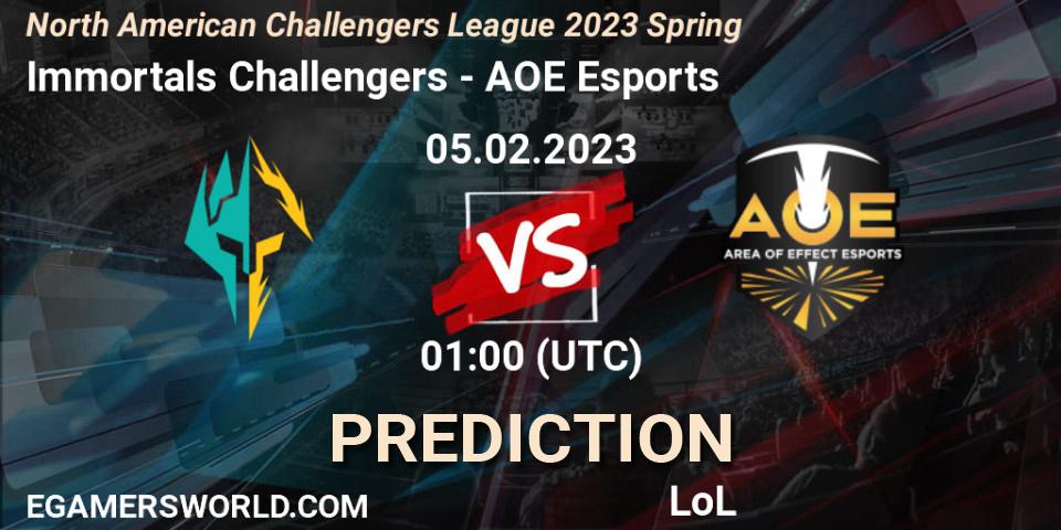 Immortals Challengers vs AOE Esports: Betting TIp, Match Prediction. 05.02.23. LoL, NACL 2023 Spring - Group Stage