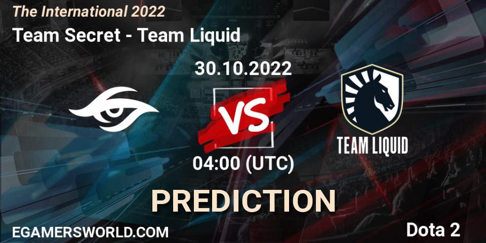 Team Secret vs Team Liquid: Betting TIp, Match Prediction. 30.10.22. Dota 2, The International 2022