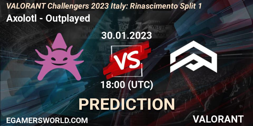 Axolotl vs Outplayed: Betting TIp, Match Prediction. 30.01.23. VALORANT, VALORANT Challengers 2023 Italy: Rinascimento Split 1