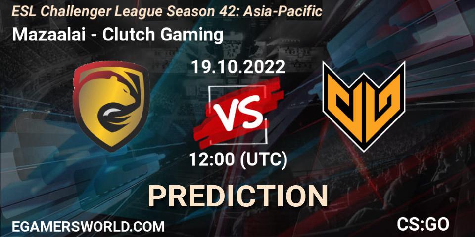 Mazaalai vs Clutch Gaming: Betting TIp, Match Prediction. 19.10.22. CS2 (CS:GO), ESL Challenger League Season 42: Asia-Pacific