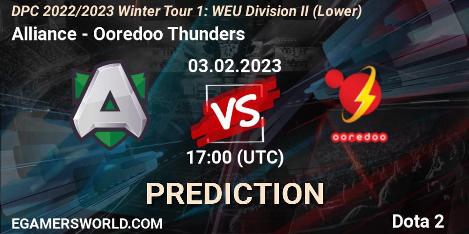 Alliance vs Ooredoo Thunders: Betting TIp, Match Prediction. 03.02.23. Dota 2, DPC 2022/2023 Winter Tour 1: WEU Division II (Lower)