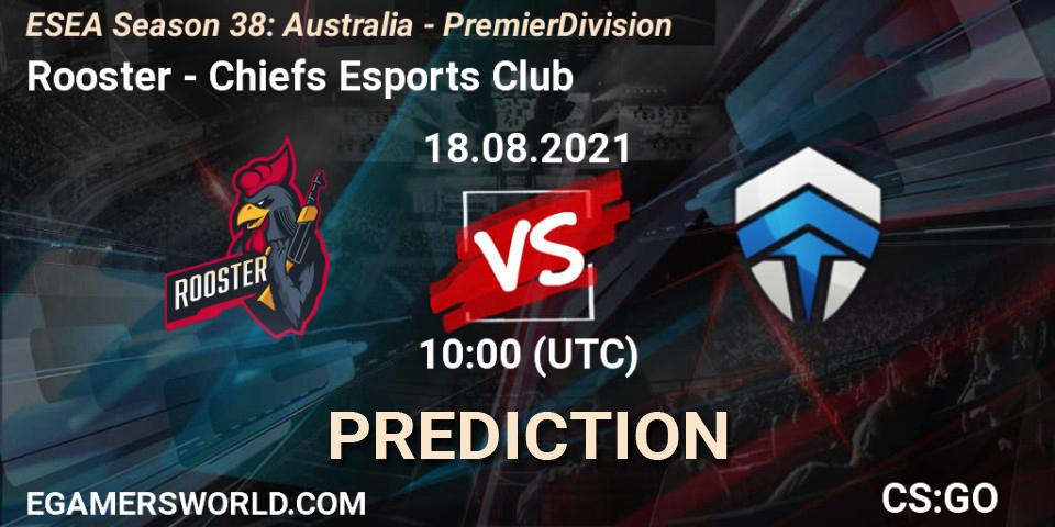Rooster vs Chiefs Esports Club: Betting TIp, Match Prediction. 18.08.21. CS2 (CS:GO), ESEA Season 38: Australia - Premier Division