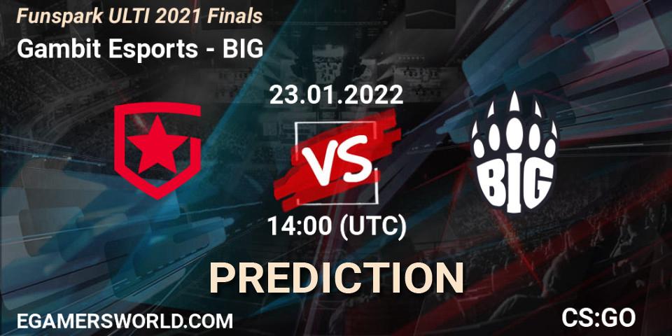 Gambit Esports vs BIG: Betting TIp, Match Prediction. 23.01.22. CS2 (CS:GO), Funspark ULTI 2021 Finals