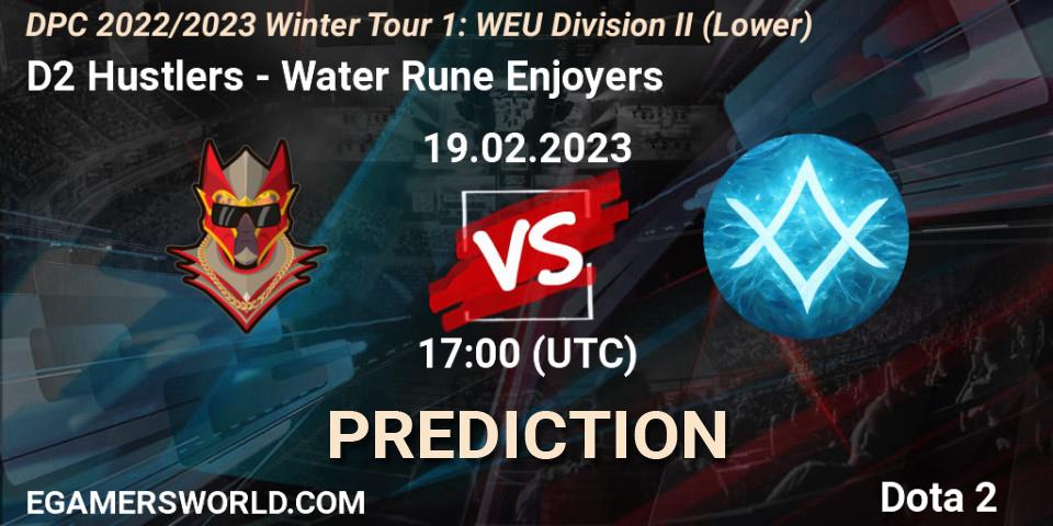 D2 Hustlers vs Water Rune Enjoyers: Betting TIp, Match Prediction. 19.02.23. Dota 2, DPC 2022/2023 Winter Tour 1: WEU Division II (Lower)