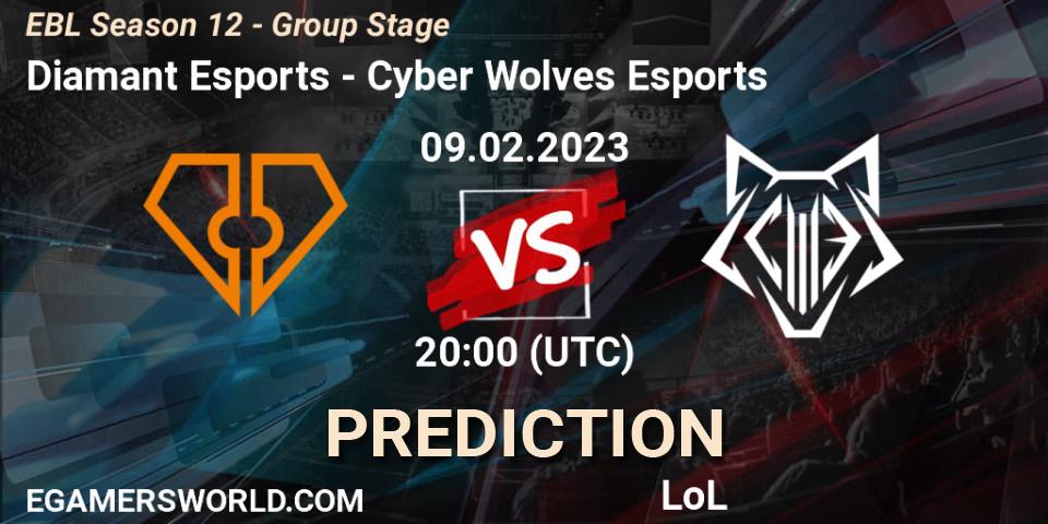 Diamant Esports vs Cyber Wolves Esports: Betting TIp, Match Prediction. 09.02.23. LoL, EBL Season 12 - Group Stage