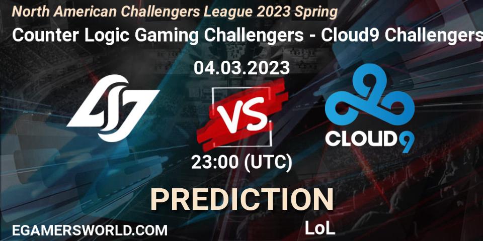 Counter Logic Gaming Challengers vs Cloud9 Challengers: Betting TIp, Match Prediction. 04.03.23. LoL, NACL 2023 Spring - Group Stage