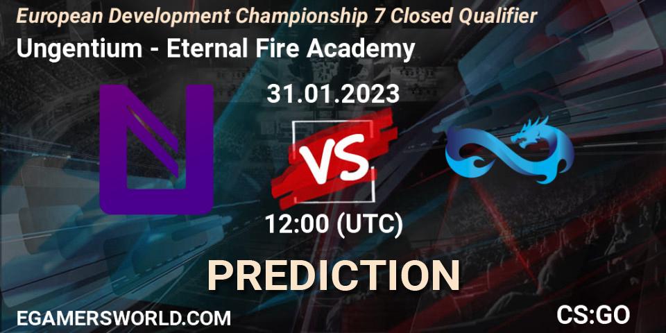 Ungentium vs Eternal Fire Academy: Betting TIp, Match Prediction. 31.01.23. CS2 (CS:GO), European Development Championship 7 Closed Qualifier