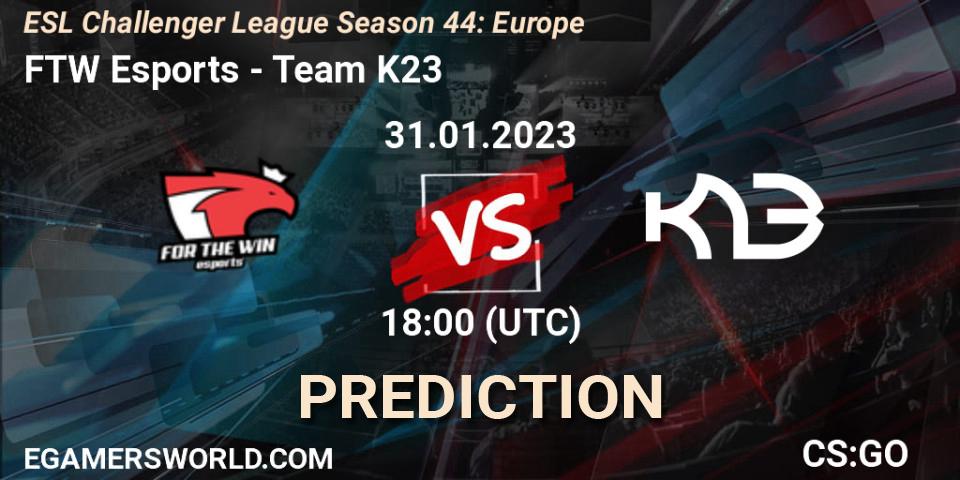 FTW Esports vs Team K23: Betting TIp, Match Prediction. 08.02.23. CS2 (CS:GO), ESL Challenger League Season 44: Europe