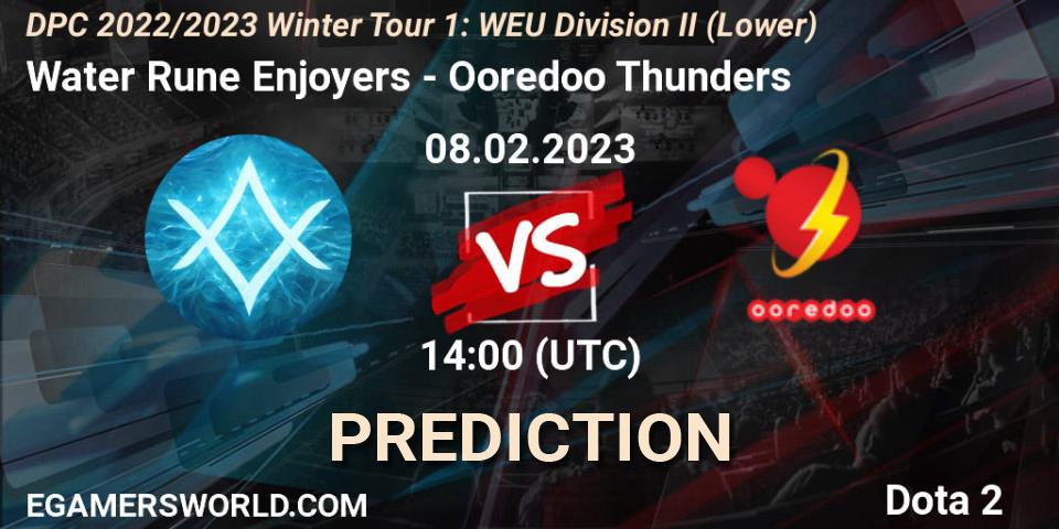 Water Rune Enjoyers vs Ooredoo Thunders: Betting TIp, Match Prediction. 08.02.23. Dota 2, DPC 2022/2023 Winter Tour 1: WEU Division II (Lower)