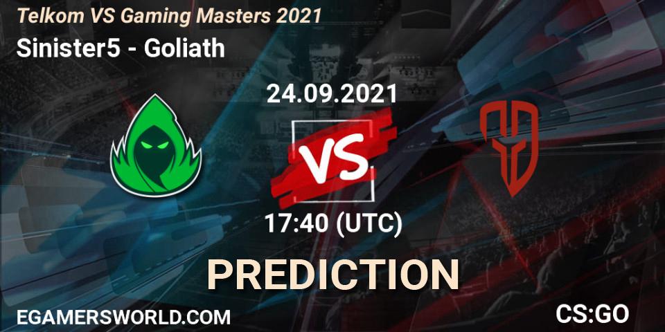 Sinister5 vs Goliath: Betting TIp, Match Prediction. 24.09.21. CS2 (CS:GO), Telkom VS Gaming Masters 2021