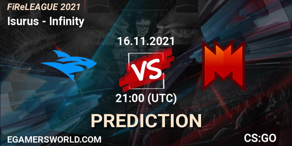Isurus vs Infinity: Betting TIp, Match Prediction. 16.11.21. CS2 (CS:GO), FiReLEAGUE 2021