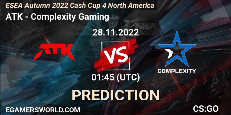 ATK vs Complexity Gaming: Betting TIp, Match Prediction. 28.11.22. CS2 (CS:GO), ESEA Cash Cup: North America - Autumn 2022 #4