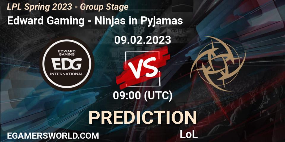 Edward Gaming vs Ninjas in Pyjamas: Betting TIp, Match Prediction. 09.02.23. LoL, LPL Spring 2023 - Group Stage