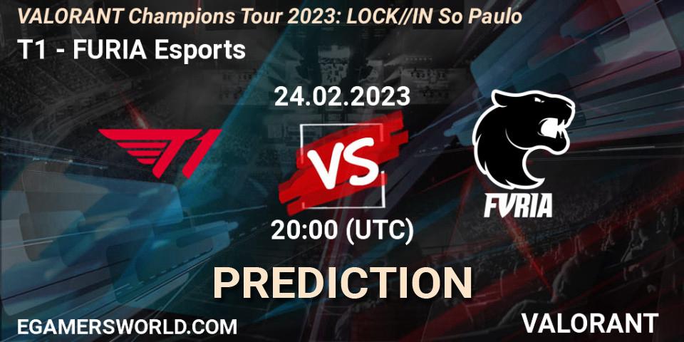 T1 vs FURIA Esports: Betting TIp, Match Prediction. 24.02.23. VALORANT, VALORANT Champions Tour 2023: LOCK//IN São Paulo
