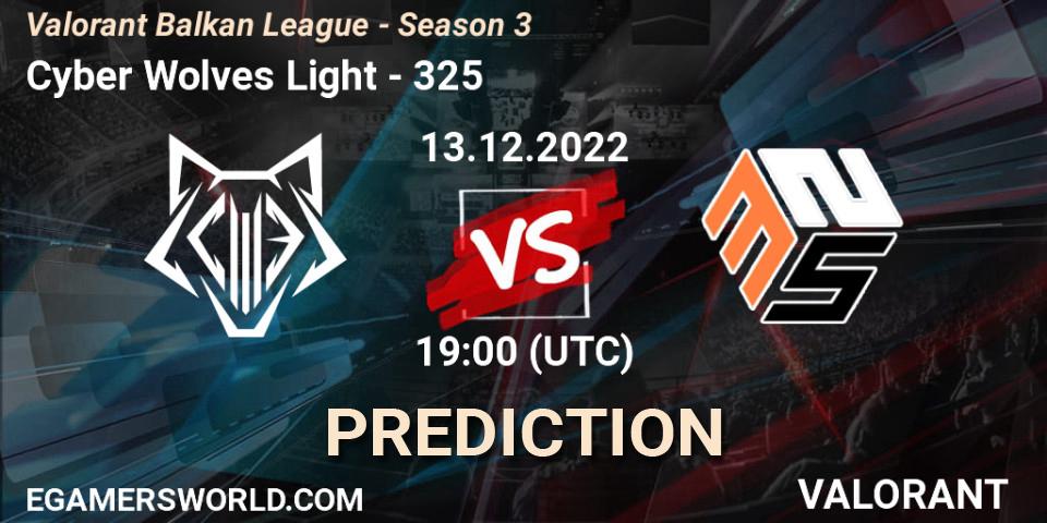 Cyber Wolves Light vs 325: Betting TIp, Match Prediction. 13.12.22. VALORANT, Valorant Balkan League - Season 3