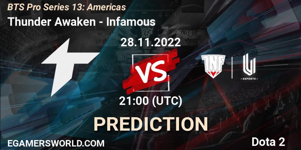 Thunder Awaken vs Infamous: Betting TIp, Match Prediction. 01.12.22. Dota 2, BTS Pro Series 13: Americas