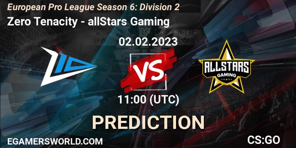 Zero Tenacity vs allStars Gaming: Betting TIp, Match Prediction. 02.02.23. CS2 (CS:GO), European Pro League Season 6: Division 2