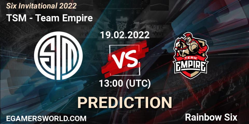TSM vs Team Empire: Betting TIp, Match Prediction. 19.02.22. Rainbow Six, Six Invitational 2022