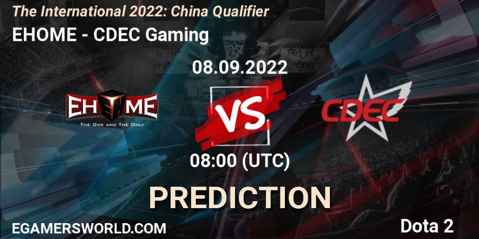 EHOME vs CDEC Gaming: Betting TIp, Match Prediction. 08.09.22. Dota 2, The International 2022: China Qualifier