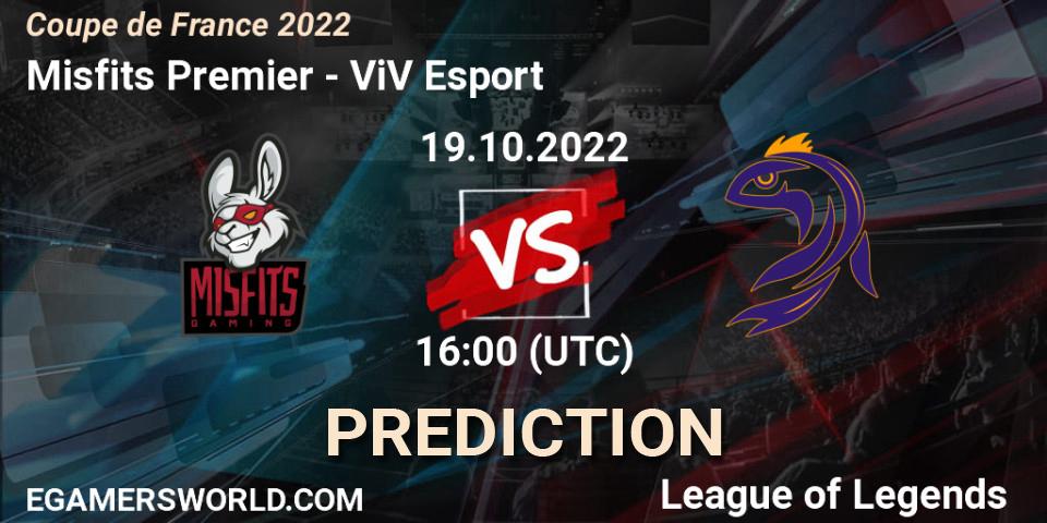 Misfits Premier vs ViV Esport: Betting TIp, Match Prediction. 19.10.22. LoL, Coupe de France 2022