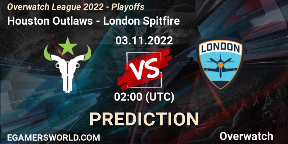 Houston Outlaws vs London Spitfire: Betting TIp, Match Prediction. 03.11.22. Overwatch, Overwatch League 2022 - Playoffs