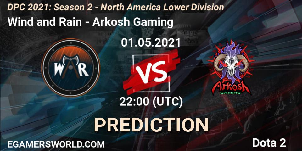 Wind and Rain vs Arkosh Gaming: Betting TIp, Match Prediction. 01.05.21. Dota 2, DPC 2021: Season 2 - North America Lower Division