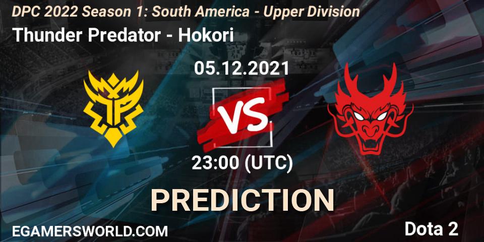 Thunder Predator vs Hokori: Betting TIp, Match Prediction. 05.12.21. Dota 2, DPC 2022 Season 1: South America - Upper Division