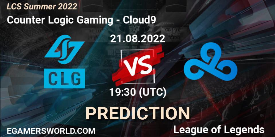 Counter Logic Gaming vs Cloud9: Betting TIp, Match Prediction. 21.08.22. LoL, LCS Summer 2022